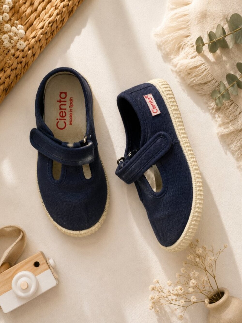Cienta Navy Canvas Mary Jane Shoes | Made in Spain | Size 26